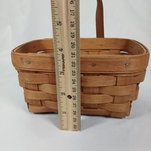 Longaberger Little Market Wall Basket 1992 Hanging Woven Wood USA Vtg - Picture 3 of 8